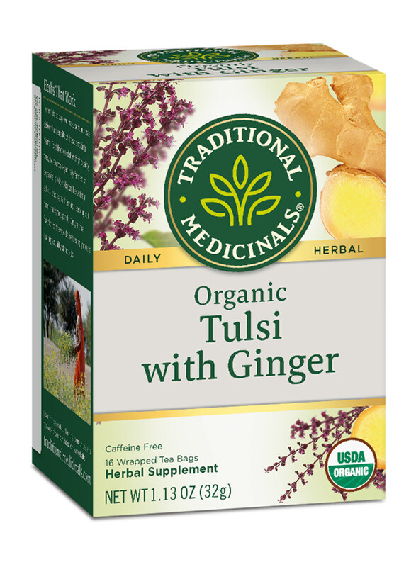 

Traditional Medicinals Organic Tulsi with Ginger Herbal Tea, 16 Tea Bags