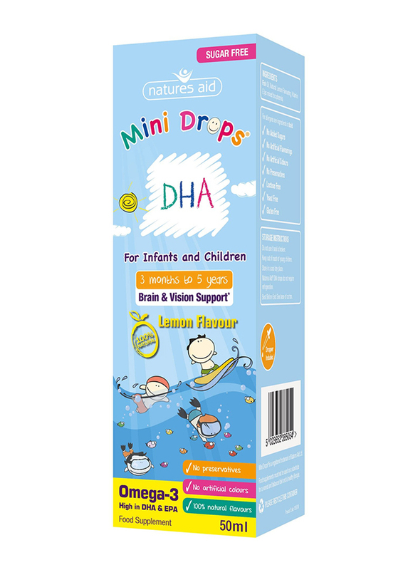 Nature's Aid DHA Mini Drops for Infants & Children Food Supplement, 50ml