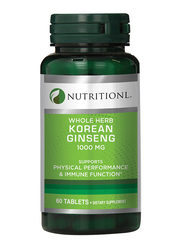 Nutritionl Whole Herb Korean Ginseng Dietary Supplement, 1000mg, 60 Tablets