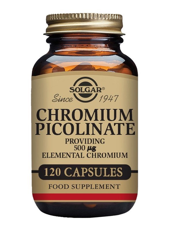 Solgar Chromium Picolinate Food Supplement, 500micrograms, 120 Vegetable Capsules