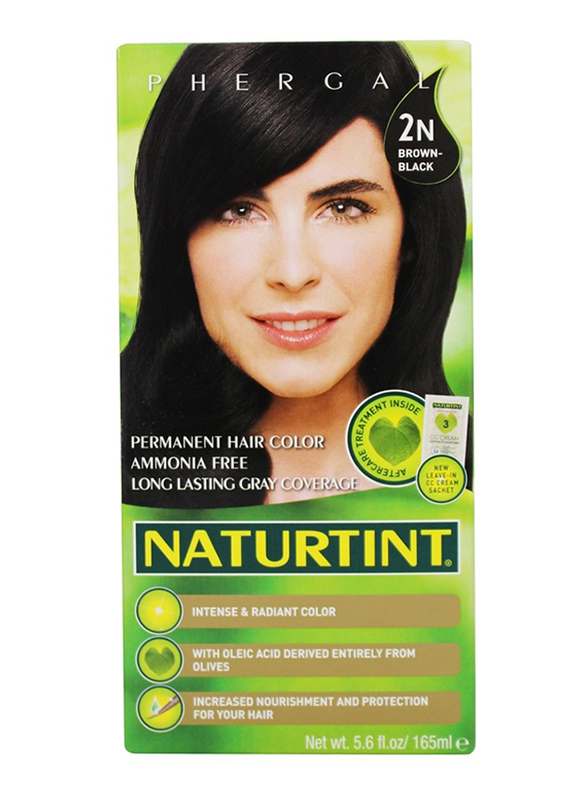 Naturtint Permanent Hair Color, 165ml, 2N Brown-Black