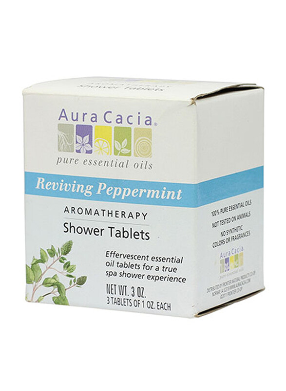 

Aura Cacia Aromatherapy Reviving Peppermint Shower Tablets, 3 Tablets, 3 Oz