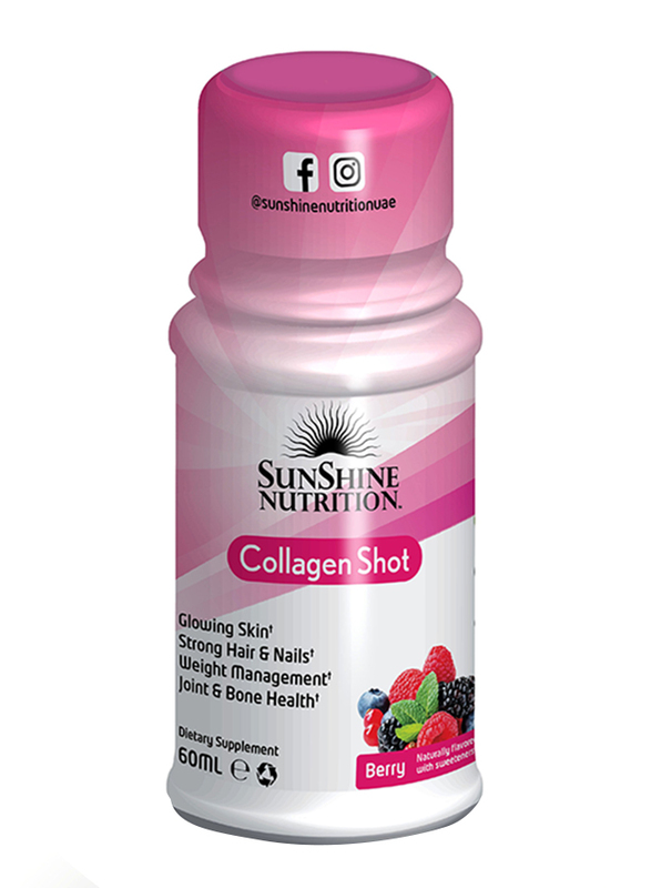 Sunshine Nutrition Collagen Shots Berry Dietary Supplement, 60ml x 12 Pieces