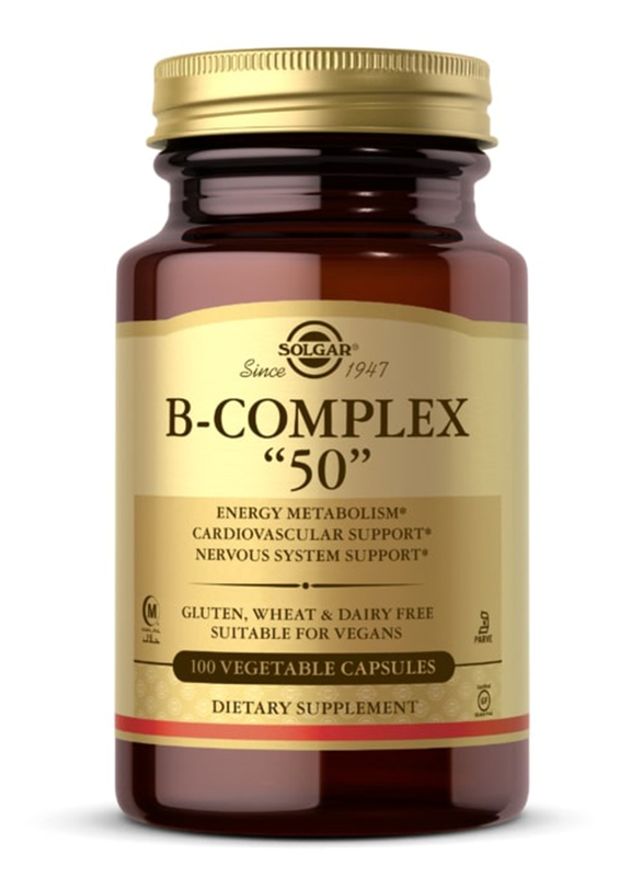Solgar B-Complex "50" Dietary Supplement, 100 Vegetable Capsules