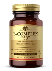 Solgar B-Complex "50" Dietary Supplement, 100 Vegetable Capsules