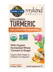 Garden of Life Mykind Organics Extra Strength Turmeric Inflammatory Response Herbal Supplements, 60 Vegan Tablets