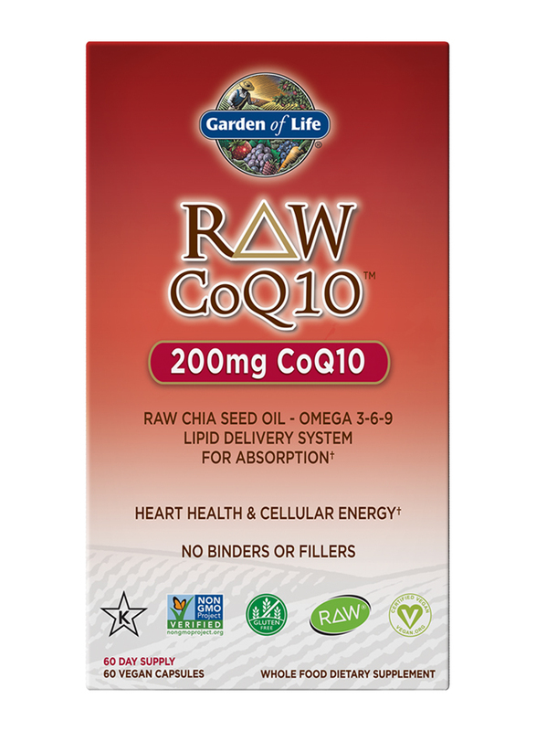 Garden of Life Raw CoQ10 Whole Food Dietary Supplement, 60 Vegan Capsules