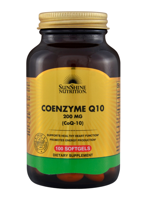 Sunshine Nutrition Coenzyme Q10 (CoQ-10) Dietary Supplement, 200mg, 100 Softgels