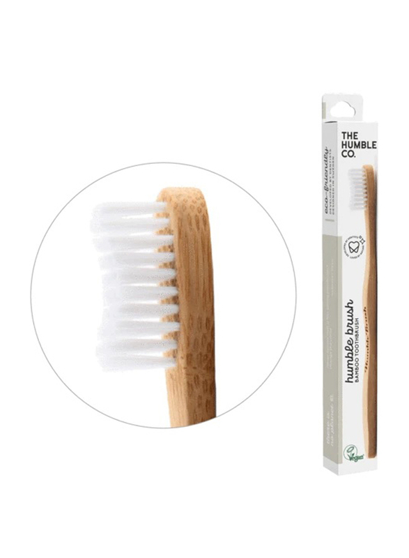 The Humble Co Humble Bamboo Toothbrush, White, Medium Bristles
