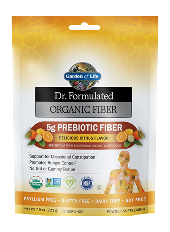 Garden of Life Dr. Formulated Organic Fiber Citrus Powder Supplement, 223gm
