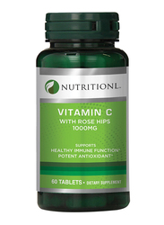 Nutritionl Vitamin C with Rose Hips Dietary Supplement, 1000mg, 60 Capsules