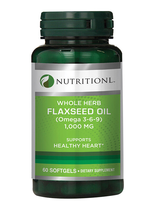 

Nutritionl Whole Herb Flaxseed Oil Dietary Supplement, 1000mg, 60 Softgels