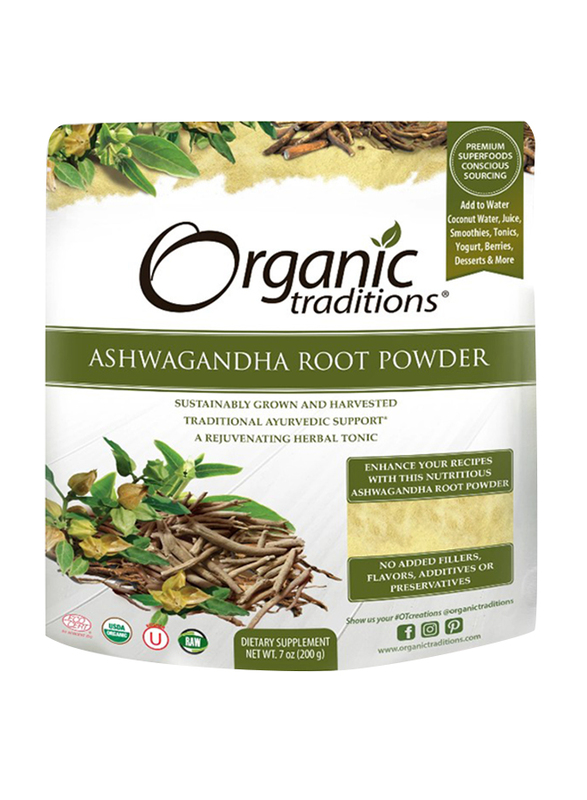 Organic Traditions Ashwagandha Powder Dietary Supplement, 200gm