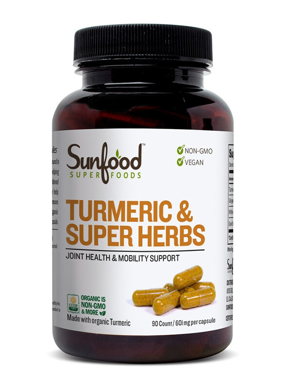 

Sunfood Superfoods Turmeric & Super Herbs Capsules, 601mg, 90 Capsules