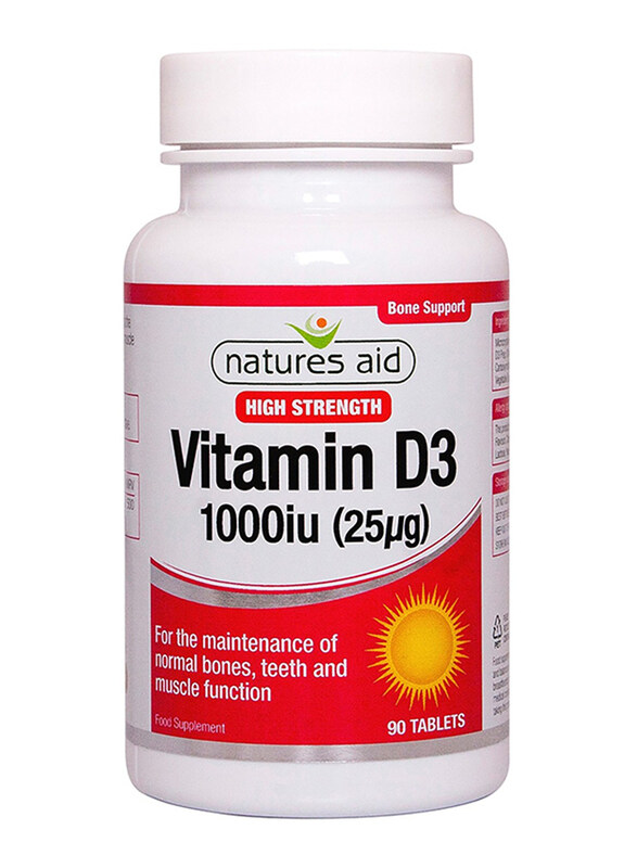 

Natures Aid Vitamin D3 Food Supplement, 1000iu, 90 Tablets