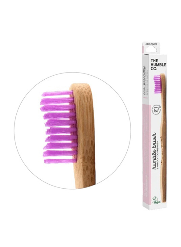 The Humble Co Humble Bamboo Toothbrush, Purple, Soft Bristles