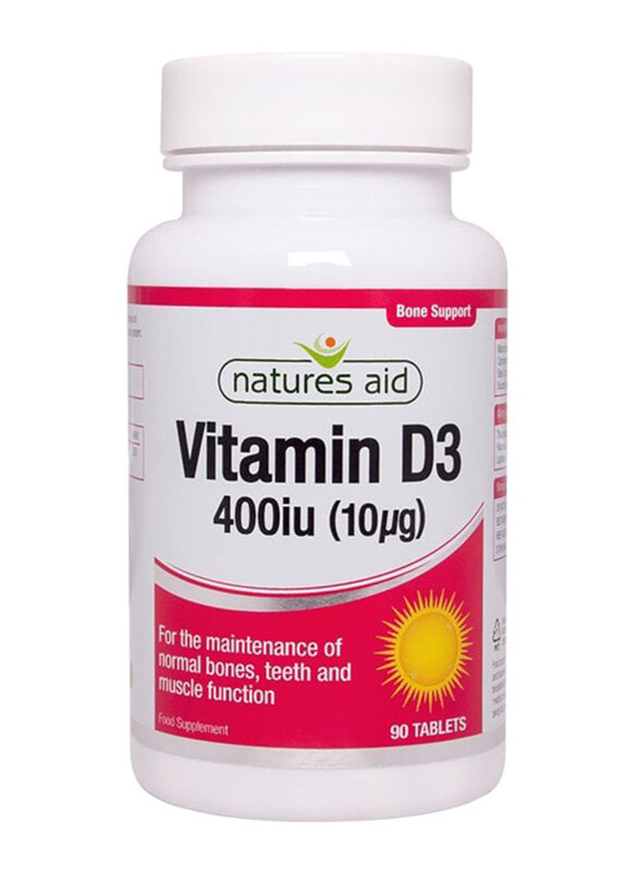 

Natures Aid Vitamin D3 Food Supplement, 400iu, 90 Tablets