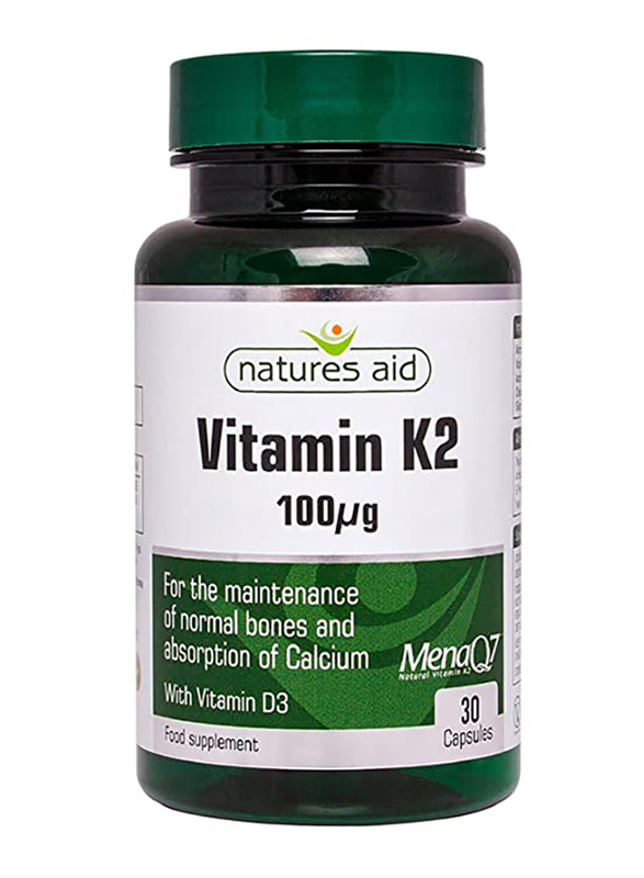 Natures Aid Vitamin K2 Food Supplement, 100ug, 30 Capsules