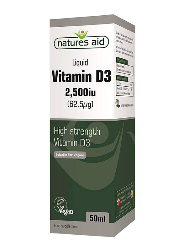 

Natures Aid Vitamin D3 High Strength Liquid Food Supplement, 2500iu, 50ml