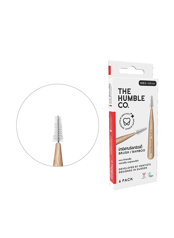 

The Humble Co Interdental Bamboo Brush, Red, Size 2-0.5mm, 6 Pieces