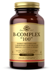Solgar B-Complex "100" Dietary Supplement, 100 Tablets