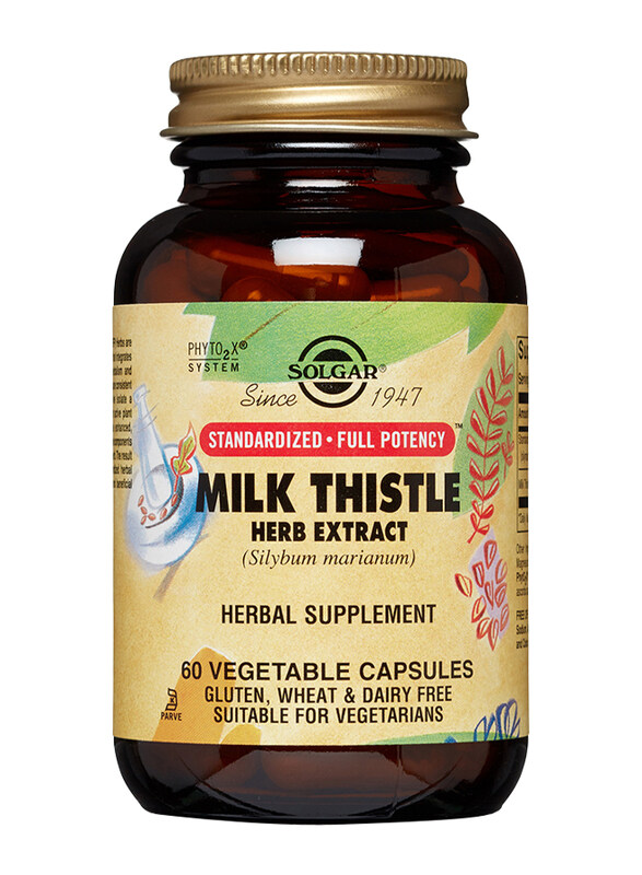 

Solgar SFP Milk Thistle Herb Extract Herbal Supplement, 60 Vegetable Capsules