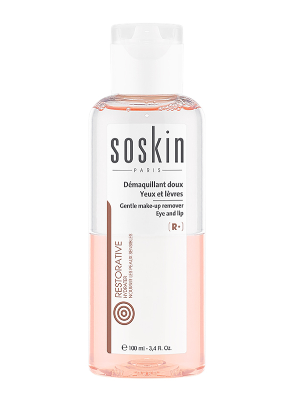 Soskin R+ Gentle Make-Up Remover Eye and Lip, 100ml, Clear