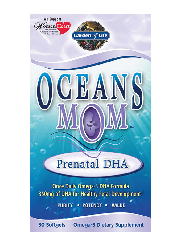 

Garden of Life Oceans Mom Prenatal DHA Omega-3 Dietary Supplement, 350mg, 30 Softgels