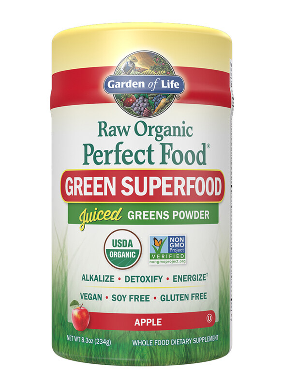 

Garden of Life Raw Organic Perfect Food Green Superfood Apple Powder Whole Food Dietary Supplement, 234gm