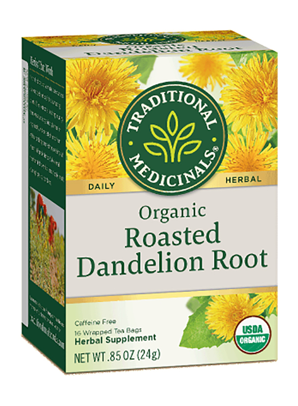 Traditional Medicinals Organic Roasted Dandelion Root Herbal Tea, 16 Tea Bags