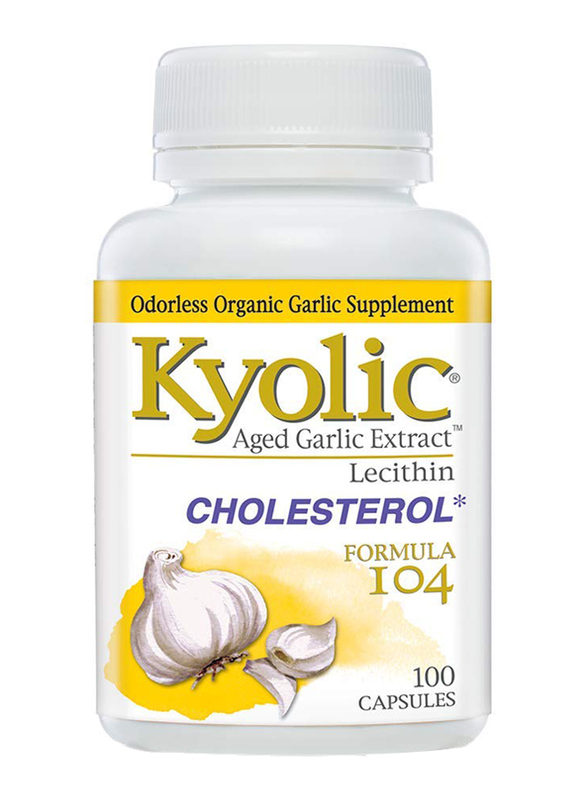 Kyolic Aged Garlic Extract Cholesterol Formula 104 Supplements, 100 Capsules