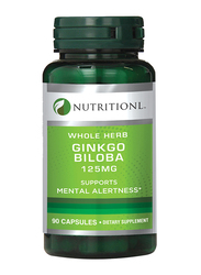 Nutritionl Whole Herb Gingko Biloba Dietary Supplement, 125mg, 90 Capsules