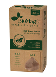 Biomagic Keratin & Argan Oil Hair Color Cream, 8/00 Light Blonde