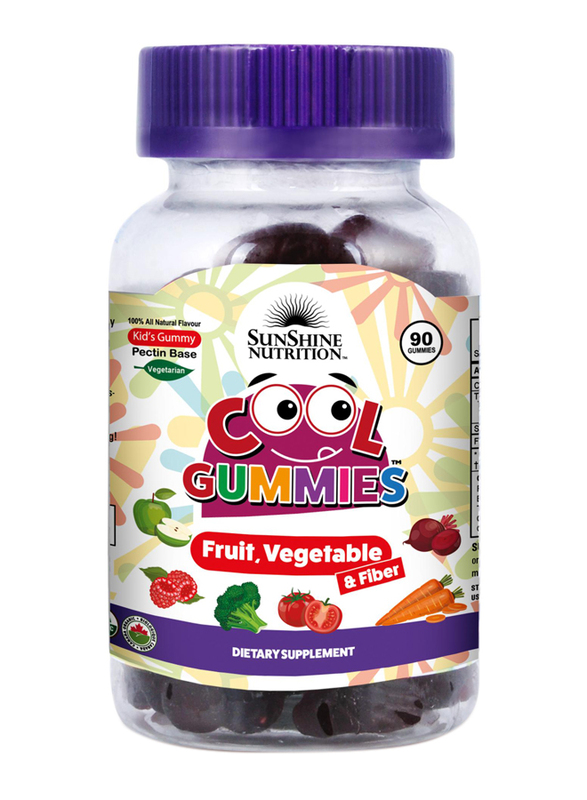 Sunshine Nutrition Fruit, Vegetable & Fiber Cool Gummies Dietary Supplement, 90 Gummies