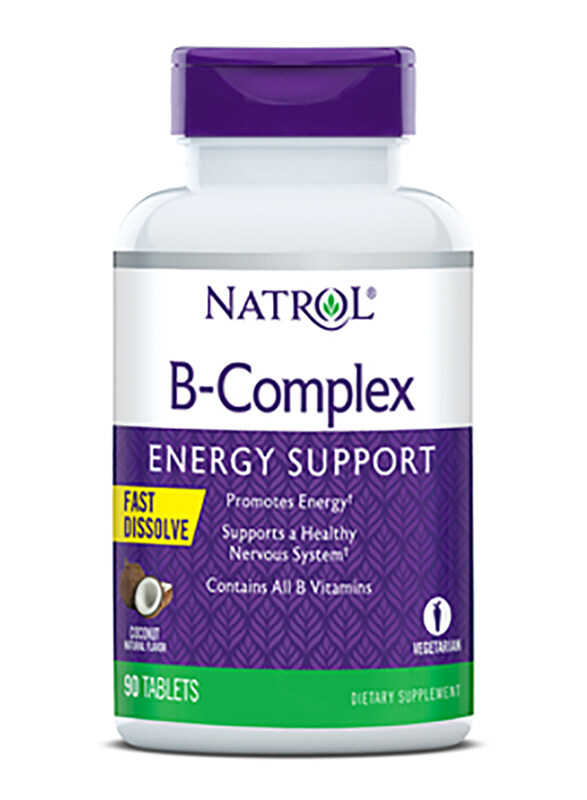 

Natrol B-Complex Energy Support Coconut Fast Dissolve Dietary Supplement, 90 Tablets