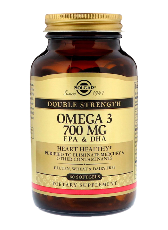 Solgar Double Strength Omega-3 Dietary Supplement, 700mg, 60 Softgels