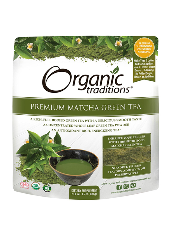 Organic Traditions Premium Matcha Green Tea, 100g
