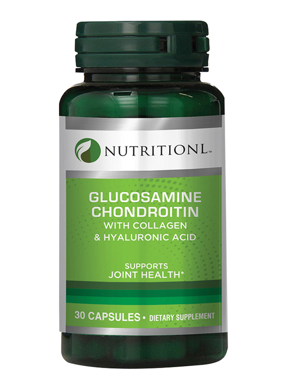 Nutritionl Glucosamine Chondroitin with Collagen & Hyaluronic Acid Dietary Supplement, 30 Capsules