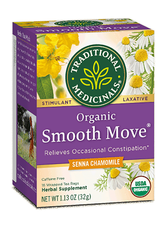 Traditional Medicinals Organic Smooth Move Chamomile Herbal Tea, 16 Tea Bags