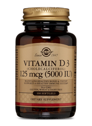 Solgar Vitamin D3 (Cholecalciferol) Dietary Supplement, 125mcg (5000iu), 100 Softgels