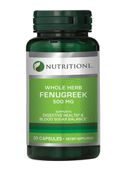 Nutritionl Whole Herb Fenugreek Dietary Supplement, 500mg, 30 Capsules