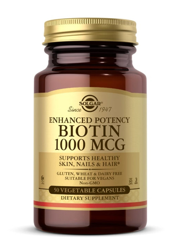 

Solgar Biotin Dietary Supplement, 1000mcg, 50 Vegetable Capsules