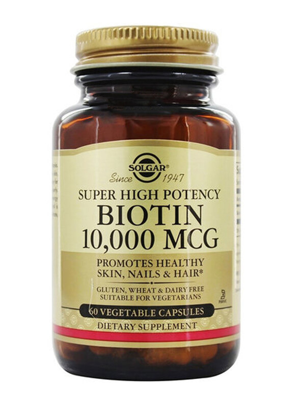 

Solgar Super High Potency Biotin Dietary Supplement, 10, 000mcg, 60 Vegetable Capsules