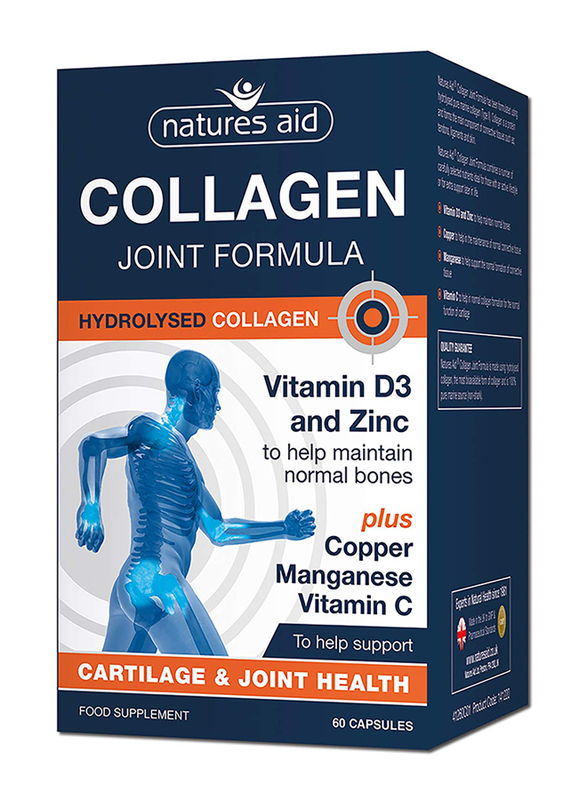 Natures Aid Collagen Joint Formula with Vitamin D3 and Zinc Food Supplement, 60 Capsules