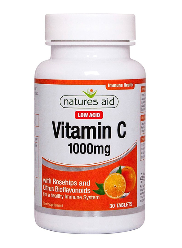 Natures Aid Vitamin C Low Acid Food Supplement, 1000mg, 30 Tablets