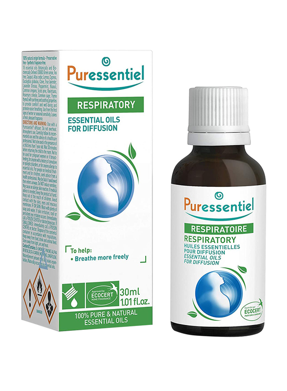 Puressentiel Respiratory Blend Essential Oils for Diffusion, 30ml
