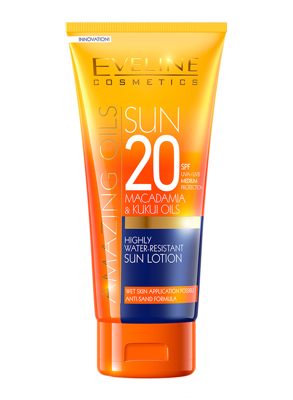Eveline Amazing Oils Highly Water Resistant SPF 20 Sun Lotion, 200ml