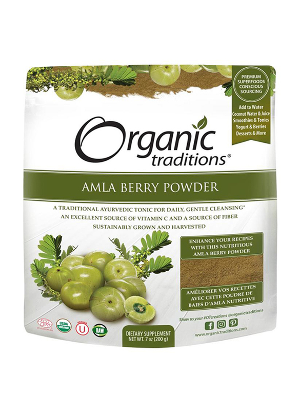 Organic Traditions Amla Berry Powder Dietary Supplement, 200gm