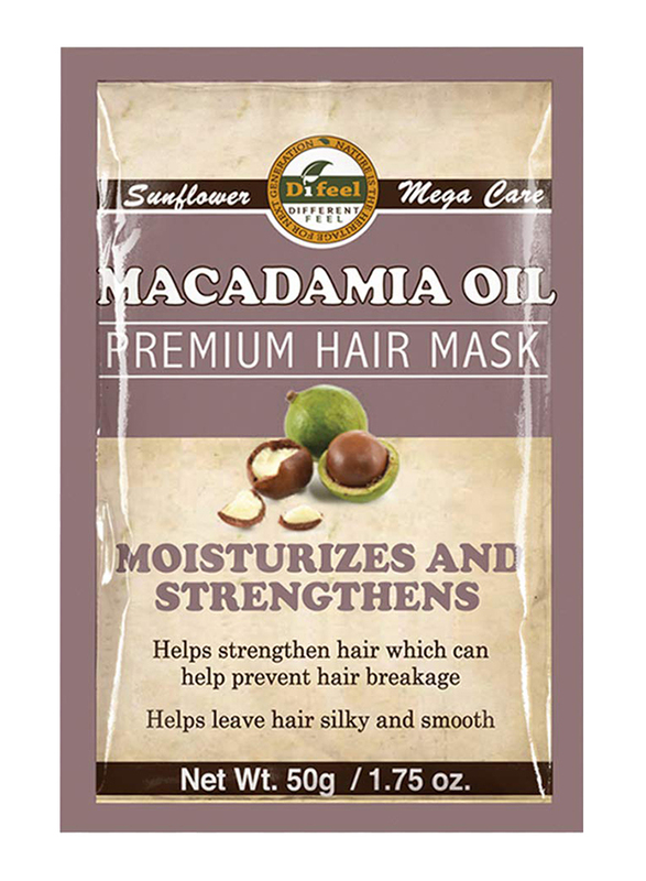 Difeel Macadamia Oil Premium Deep Conditioning Hair Mask for All Hair Types, 50gm