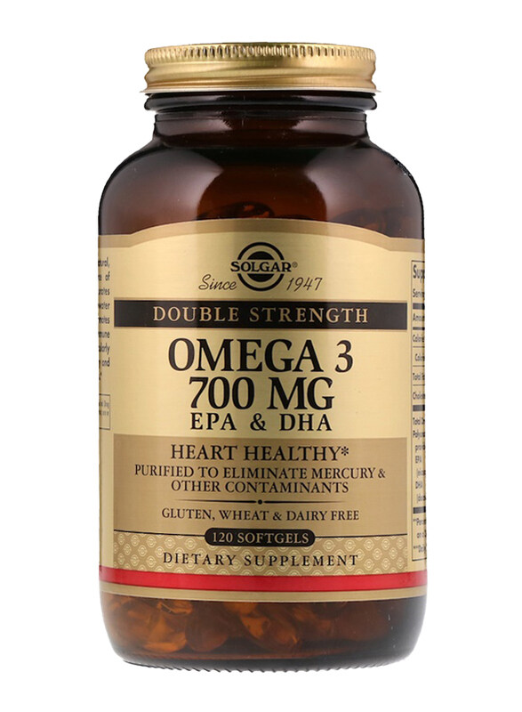 

Solgar Double Strength Omega-3 Dietary Supplement, 700mg, 120 Softgels